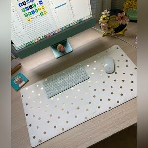 Kate Spade Gold Polka Dot Desk Mat / Mouse Pad